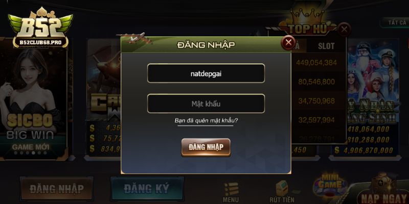 Quá trình đăng nhập B52club được xây dựng một cách tối ưu Quá trình đăng nhập B52club được xây dựng một cách tối ưu